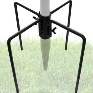 Gray Bunny Bird Feeder Pole Stand With 4 Prongs for 1/2" or 3/4" Poles, Wind Spinner Replacement, Stabilizer, Birdhouse Base