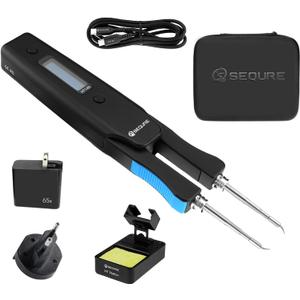 SEQURE HT140 2-IN-1 Portable Hot Tweezers Soldering Iron Kit, 2s Fast Heating, 122-932℉, 3 Preset Temperature, Temp Calibration, Auto Sleep, Smart Digital Soldering Iron for SMD Work with PD 65W Adapter