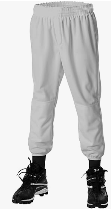 Alleson Athletic Boys Youth Pull-On Baseball Pant – Comfortable, Durable, Stretch Fabric with Elastic Waistband (Small, Grey)