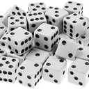 100 Pack Standard Game Dice 16mm (White)