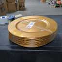 21 Pcs 13 Inch Charger Plates Bulk Round Wedding Chargers Plastic Dinner Plates for Table Setting Wedding Party Decoration (Gold)