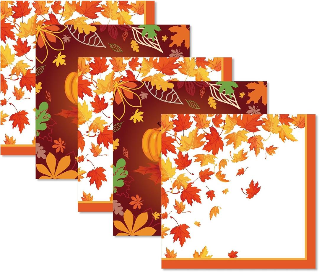 Thanksgiving Napkins,Fall,Fall Paper,Autumn Cocktail Napkins,Pumpkin Serviettes Napkins,Paper Luncheon Napkins 2-Ply,13x13 Inch(40 Count)