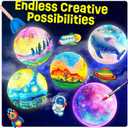 Paint Your Own Moon Lamp Kit, Cool Gifts DIY 3D Space Moon Night Light, Art Supplies Arts & Crafts Kit, Arts and Crafts for Kids Ages 8-12, Toys Girls Boy Birthday Gift Ages 3 4 5 6 7 8 9 10 11 12+