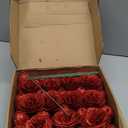 Artificial Roses, 30PCS Red Glitter Silk Roses for Wedding Bouquet, Party, Christmas, Home Decor