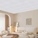 3D Foam Ceiling Tiles 16-Pack - Waterproof Peel & Stick Wall Panels (13.8"x13.8"), Noise Reducing Home Decor Set for Basement/Bedroom (Covers 21 Sq.Ft)