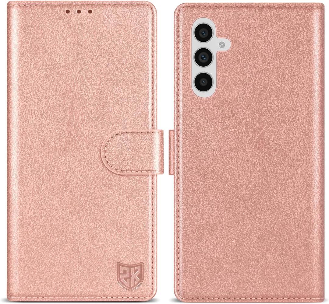 ZZXX for Samsung Galaxy A35 Wallet Case with [RFID Blocking] Card Slot Kickstand Magnetic Closure Leather Flip Fold Protective Phone Case for Samsung Galaxy A35 Case Wallet(Rose Gold-6.6 inch)