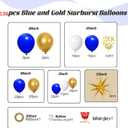 Leesoot All In One 136pcs Royal Blue & Gold Balloons Arch Garland Kit, 18/12/10/5 inch Latex Balloons for Celebration Graduation Festival Birthday Party Baby Shower Decoration
