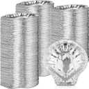 Maxdot Pack of 200 Aluminum Foil Clam Shells 3.7 x 3.5 Disposable Food Shell Pans Grillable Shells Oyster Baking Dish Pie Tins Plate for Serving All Types of Clam Pies Oysters Scallop Crab Cakes Dip
