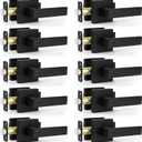 Estmoon Privacy Door Lock, 10 Pack Matte Black Keyless Door Handles Interior Heavy Duty Bed and Bath Door Lever Set, Reversible for Left/Right Handed Doors