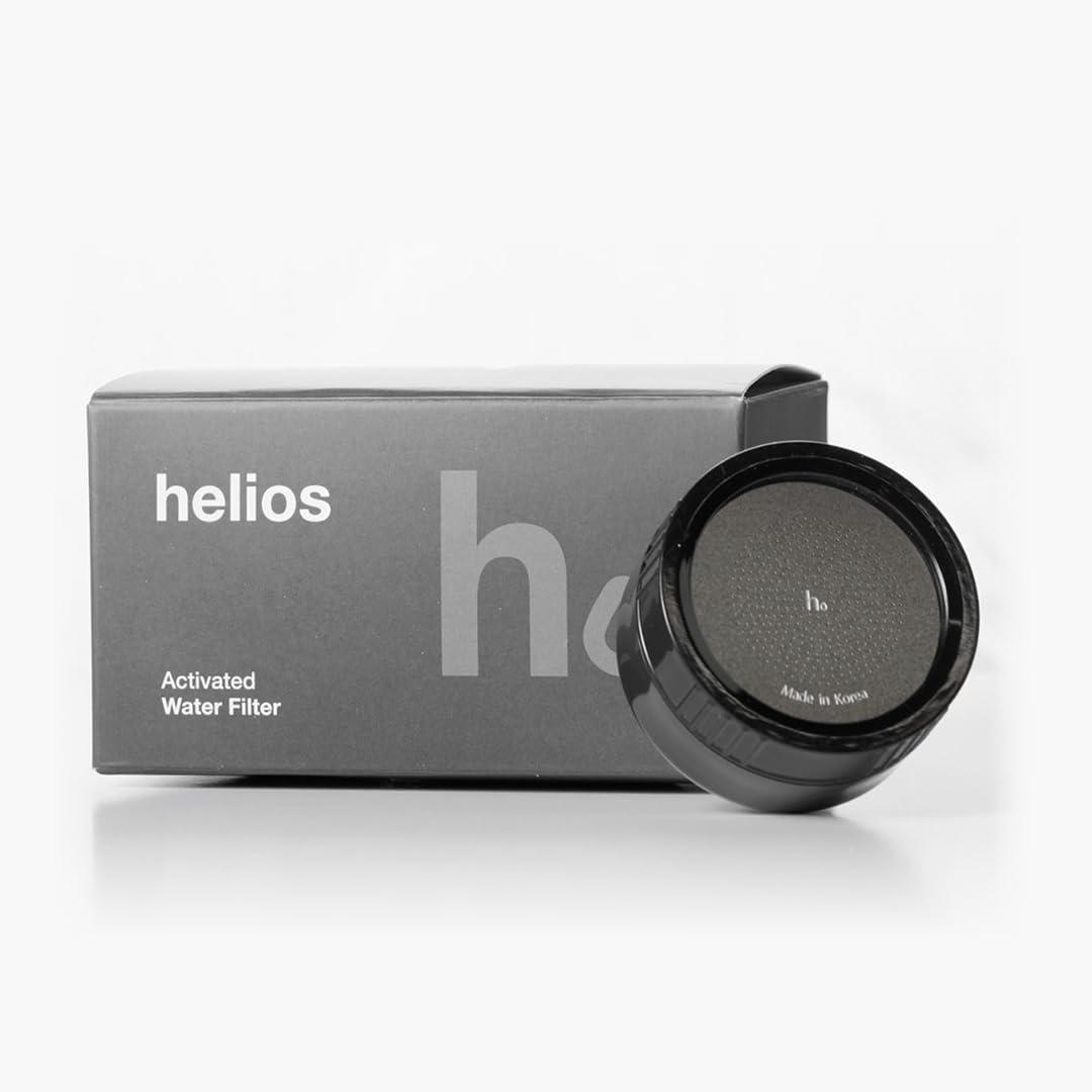 Helios Skincare Filter, Bathroom Sink Faucet Filter, For Women/Men all Ages, Removes Chlorine 99%, Hydrate Skin, Vitamin-C Infused, Advanced Filtration, Clinically Tested (Black)