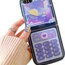Compatible with Samsung Galaxy Z Flip 7 Case, PC Shell Funny Mobile Phone Design Cute Anime Shockproof Protective Cover for ZFlip 7 for Woman Blue