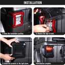 JeCar Smoked LED Tail Light Covers Rear Light Guards Exterior Accessories Compatible with Jeep Wrangler JL JLU 2018-2023, Black