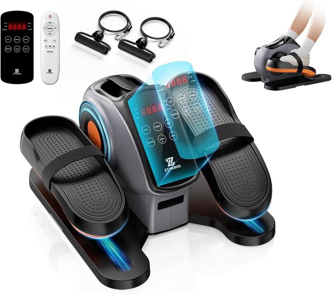 Under Desk Elliptical Machine, Ellipse Leg Exerciser As Seen On Tv While Sitting for Seniors, Pedal Exerciser with 15 Level Adjustable Resistance & 5 Auto Mode Fully Assembled Home Office