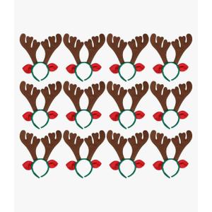 Max Fun 12Pcs Christmas Reindeer Antlers Headband Deer Antler Headbands for Christmas Holiday Photo Booth Props Kid's Party Favors