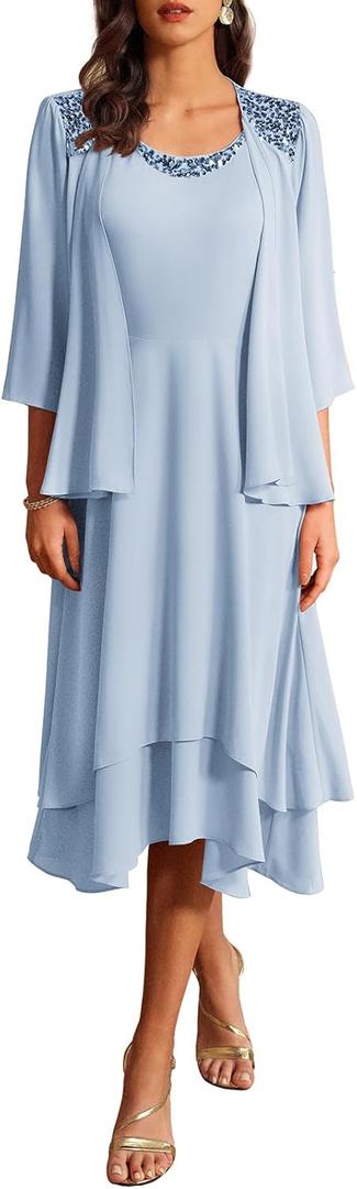 GRACE KARIN Women Dresses for Party Formal 2025 Mother of The Bride Dress Wedding Guest Dress with Jacket 16