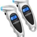 AstroAI Tire Pressure Gauge Digital 0-150PSI (Accurate in 0.1 Increments), 4 Units Stocking Stuffers for Car Truck Bicycle with Backlight LCD and Presta Valve Adaptor, Sliver (1 Pack)