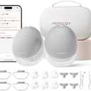 Momcozy Breast Pump Hands Free Upgraded Mobile Flow | M9, App Discreet Control with Personalized Multi-Modes & 15 Levels, Wearable Breast Pump 24mm, 2 Pack Gray