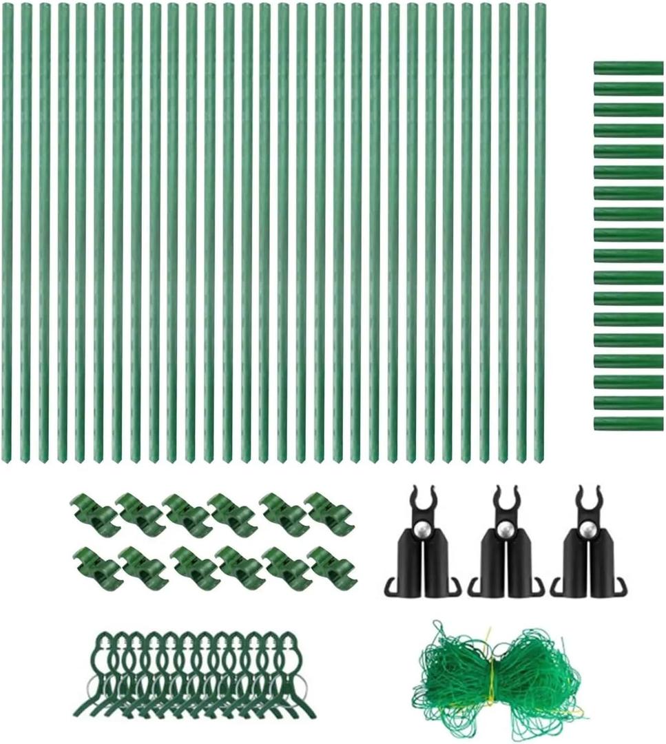2025 Cucumber Trellis Climbing Plants Support Raised Bed Trellis Garden Trellis Plant Grow Support Climbing Plants Support Raised Bed or Climbing Plants Vegetables with Accessories (Green)