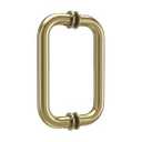 Bathlink 8" Shower Door Handle, Back to Back Tubular Handle Compatible with 1/ 4" to 1/ 2" Thickness Glass for Shower Doors, Stainless Steel 304 Shower Doors Handles Replacement in Brushed Gold