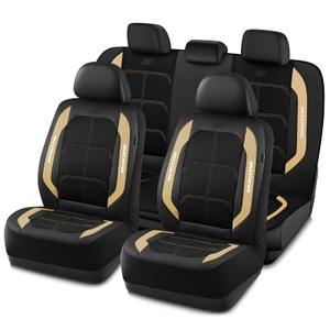 Skechers Air-Cooled & Memory Foam Seat Covers-Leather Car Seat Cover Supply Ultimate Comfort & Support,Seat Covers Full Sets,Airbag Compatible Universal Fit for Most Cars,Vans,Trucks,SUVs,Red