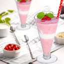 Foraineam 80 Pack 5 oz Clear Dessert Cups with Spoons, Plastic Champagne Flutes Wine Cocktail Glasses, Reusable Parfait Appetizer Mousse Cup for Valentine's Day, Home Gatherings, Parties, Weddings