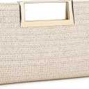 Evening Clutch Purses for Women Formal Party Clutch Bags Cocktail Prom Fashion PU Leather Shoulder Handbags (Bo62 Beige)
