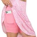 Fulbelle Golf Skorts Skirts for Women with 3 Pockets 20" Knee Length High Waisted Skorts, Large, 6 Crystal Pink