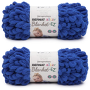 Bernat Alize Blanket-EZ Super Soft Looped Yarn for Beginners, Hand Knitting- No Needles or Hooks Needed, Bright Blue 3 Pack