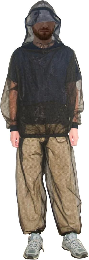 South to East Mosquito Suit - Net Bug Mesh Pants & Jacket with Hood for Outdoor Protection from Bugs, Flies, Gnats, No-See-Ums & Midges - Mosquito Net Clothing for Men & Women with Carrybag, XL Size
