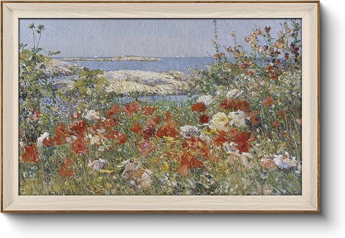 VIYYIEA Large Framed Wall Art for Living Room, Garden Canvas Home Decor Vintage Natural Oil Painting Picture, Beautiful Scenery Wall Decor Gifts for Friends or Family -【Celia's Garden】-(24"x36")