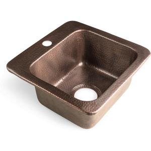 Monarch Abode 17092 Pure Copper Hand Hammered Baxter Bar Prep Sink (15 inches), Pure Copper