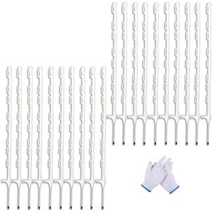 20 Pack 48inch Step-in Electric Fence Posts Temporary Plastic Fence Stakes for Garden and Farm Protection, Easy to Install and Move.White