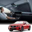 [2026 Upgraded] Nmoiss Windshield Sun Shade Umbrella for BMW - [Vinyl Coating Heat Shield] Protect Car from Sun Rays & Heat Damage Block 99% UV Keep Cool and Protect Interior pring Structure Edge
