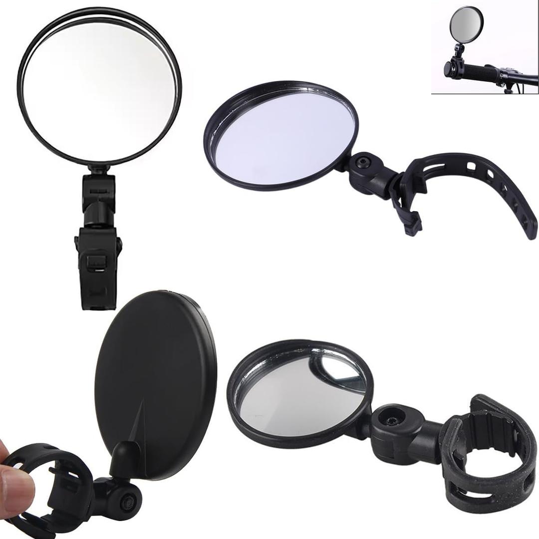 4 Pack Bike Mirror Handlebar Mount Lightweight Bicycle Mirrors Electric Scooter Rear View Mirror Cycling Convex Mirror for Mountain Bike Handle Bar Road Bike Dirt Bike Electric Bike
