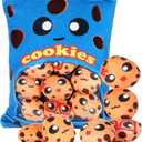 Civaner Cute Plush Pillow Kawaii Room Decor Throw Pillow Removable Stuffed Animal Fluffy Christmas Home Decor Gifts(Cookies)