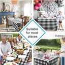 Hiasan 60 x 120 Inch Checkered Tablecloth Rectangle - Stain Resistant, Spillproof and Washable Gingham Table Cloth for Outdoor Picnic, Kitchen and Holiday Dinner, Black and White