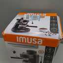 IMUSA Electric Espresso Cappuccino Maker 4 Cup Capacity with Milk Frother Black Coffee Machine for Home Barista Experience