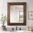 Yoshoot Hand-Made Wooden Spliced Wall Mirror for Bathroom, Rustic Farmhouse Vanity Mirror, Dcor Wall Art, Solid Wood Frame, Vertical or Horizontal Hanging