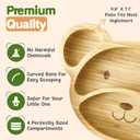 Bamboo Plates for Kids - Baby & Toddler Plates with Suction for Feeding & Weaning, Eco-Friendly Bear Design Promotes Self-Feeding, Ideal for Busy Moms & Dads, Sturdy & BPA-Free (Pink)