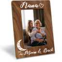 Nana Gift, Mother's Day Gift for Nana Grandma Mom, Nana I Love You to The Moon and Back Photo Frame, Holds 4 x 6 Inch Photo, Farmhouse Wooden Picture Frame Gift, Beautiful Nana Photo Frame Gift