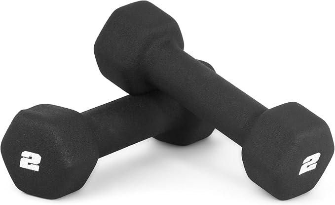 CAP Barbell Neoprene Dumbbell Weights Pairs & Sets, Black 