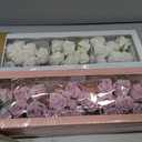Thiccywoov 2 Pcs Mother Birthday Gift Flower Box with 60 Scented Flowers Mom Letter Shaped Fillable Boxes Floral Gift Packaging for Arrangement Mother's Day, Birthday (White, Pink)