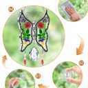 KY&BOSAM Butterfly Suncatcher Mom Gifts Stained Glass Suncatchers for Windows Hangings Wind Chime with Pressed Real Flower Wings with Crystal Charm Birthday Gifts for Mom Mother`s Day Home Decor