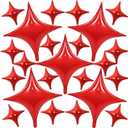 2 x 23Pcs Four Angle Star Foil Balloons,26Inch and 10Inch Red Quadrangle Star Helium Mylar Balloons for Birthday Party Anniversary Wedding Baby Shower Decorations (Red)