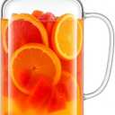 Hannadepot Glass Pitcher, 3.5L/118 oz Glass Water Pitcher with Lid and Spout, Heat/Cold Resistant Borosilicate Glass Water Carafe for Coffee, Juice and Homemade Beverage
