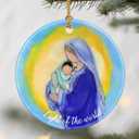6 x Virgin Mary and Jesus Ornament, Christmas Ornaments: Christmas Tree Decorations, Holiday Decor, Stocking Stuffers, Gift Ideas, Xmas Gift, Christian Gifts & Religion Gifts (Nativity Design 3)