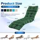 2 Pcs Chaise Lounge Cushions Outdoor,Waterproof & Fade Resistant Patio Lounge Chair Cushions for Outdoor Furniture, Chaise Cushion with Ties for Pool, Lawn and Beach, 75.1x22.8x4.7 Inch, Forest Green
