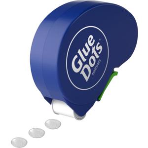 Glue Dots, Dispenser for everyday uses, 125 Dots, 3/8", .375 Inches, Movable, Repositionable, Multi-Functional, Label Containers, Glue Stick and Tape Alternative, Clear