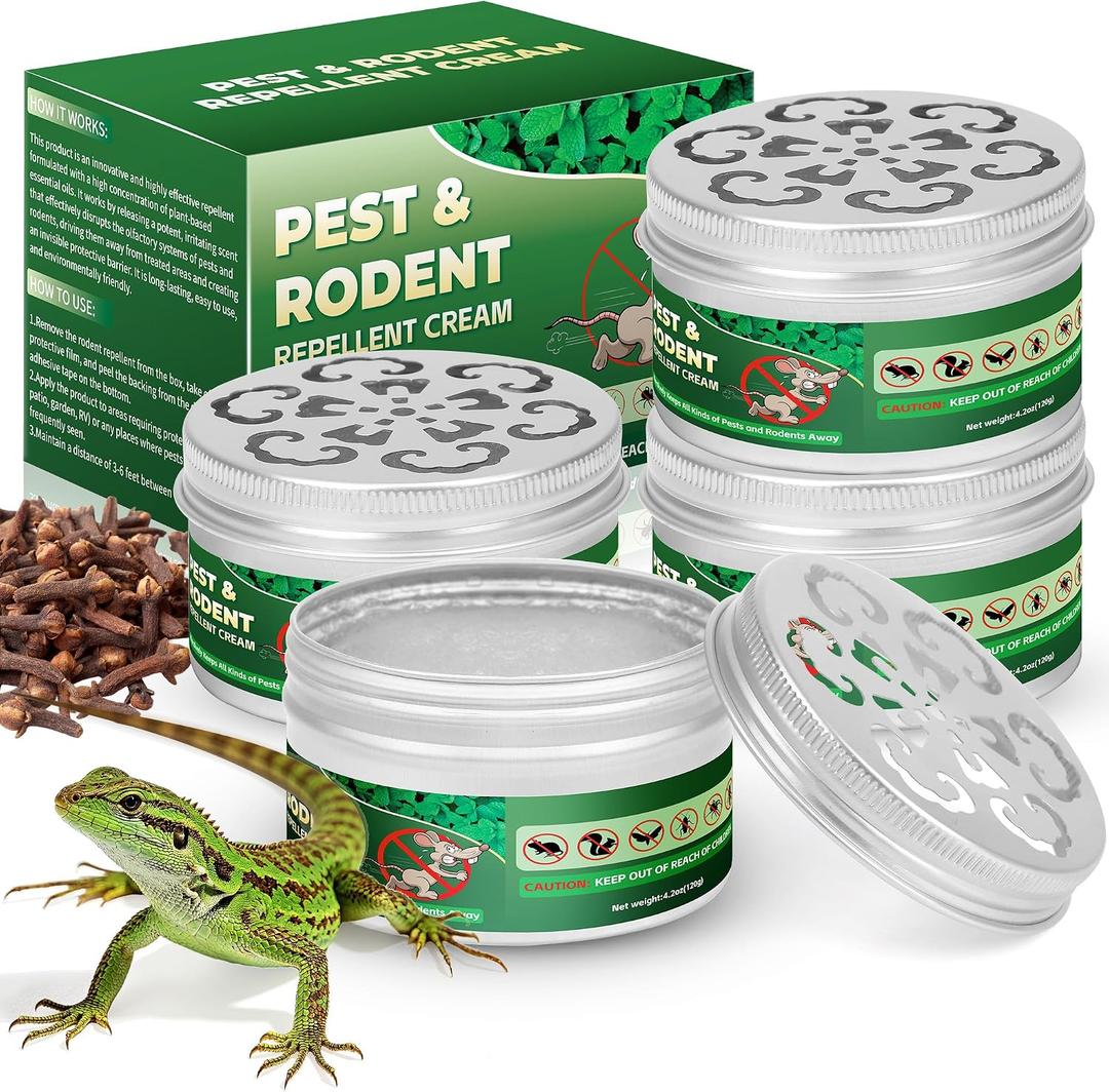 4 Pack Natural Peppermint Lizard Repellent | Lizard Repellent for Outdoor Yard Garden House | Long-Lasting Protection | Safe for Dogs and Children