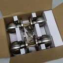 BESTTEN [2 Pack] Entry Door Knob with Lock, Keyed Different Door Lock for Exterior Door and Front Door, Standard Ball, Satin Nickel